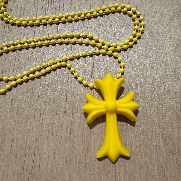 Chrome Hearts Yellow Cross Pendant Necklace 100% Authentic Hard to Find
